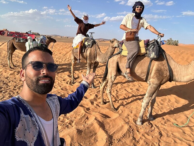 Happy guests at Merzouga luxury camps